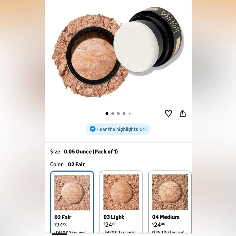 Laura Geller Baked Balance-N-Brighten Foundation with perfect sponge, mirror 👍